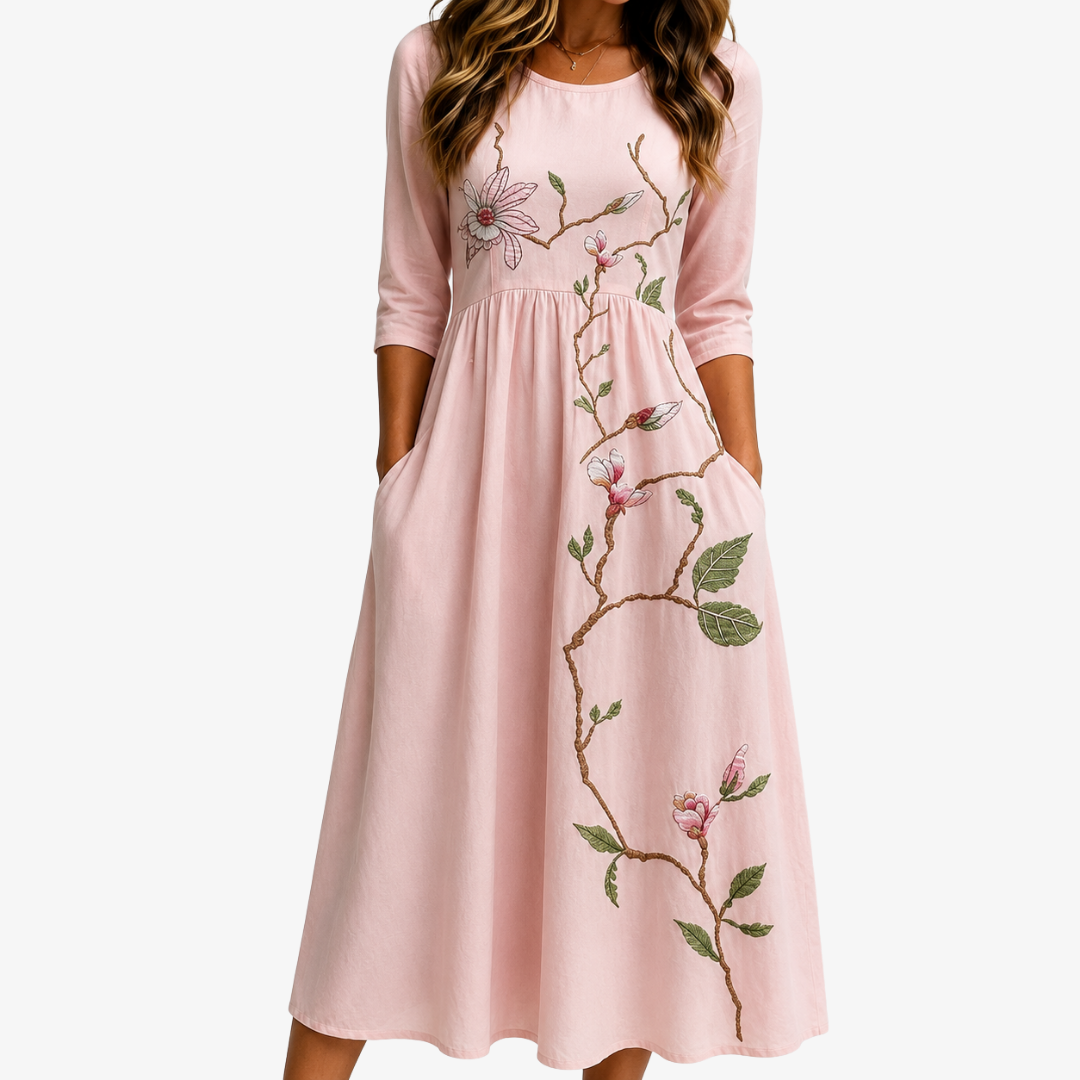 Blush Magnolia | Midi Spring Dress