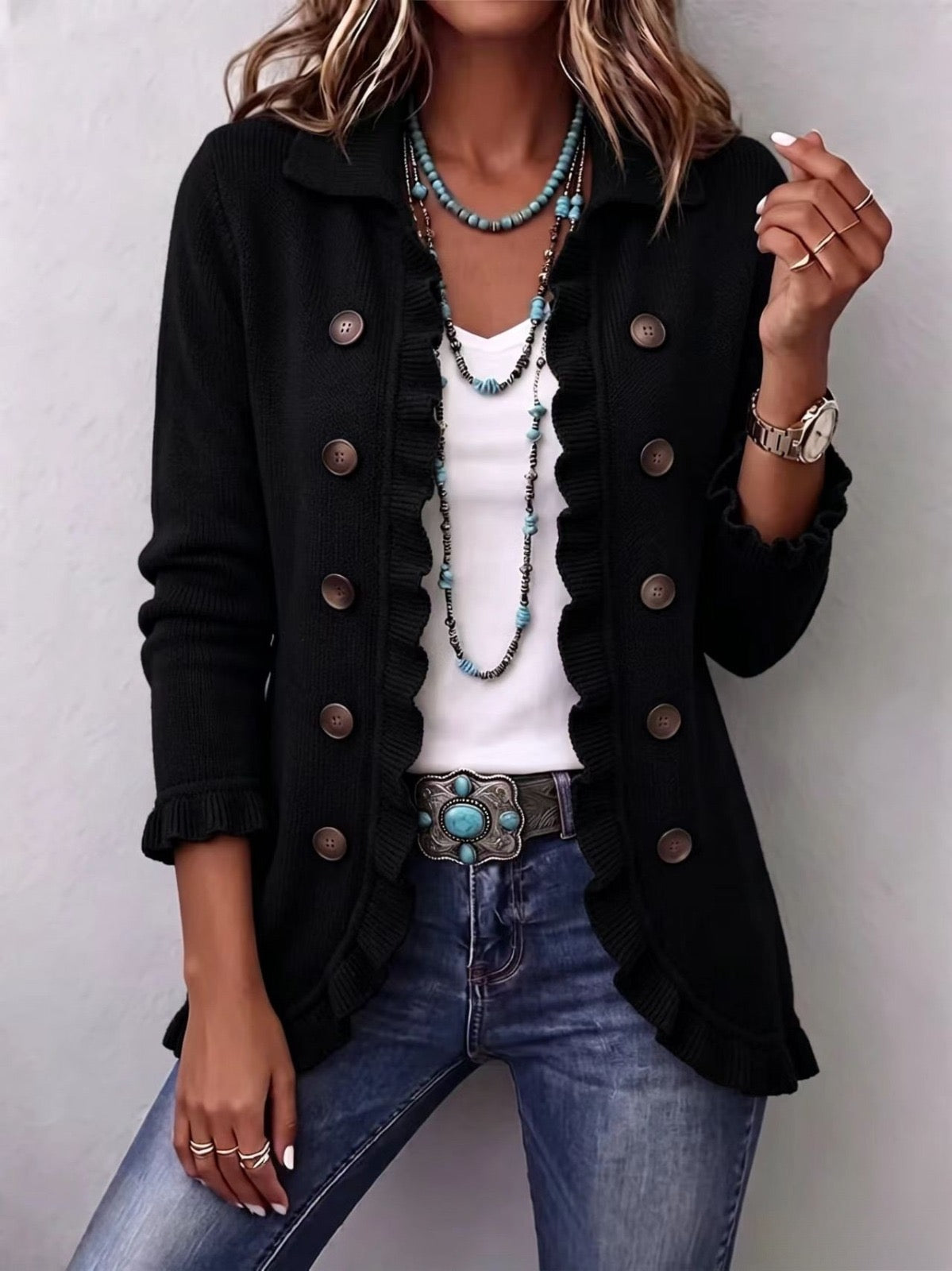 Camila Black Knit Cardigan