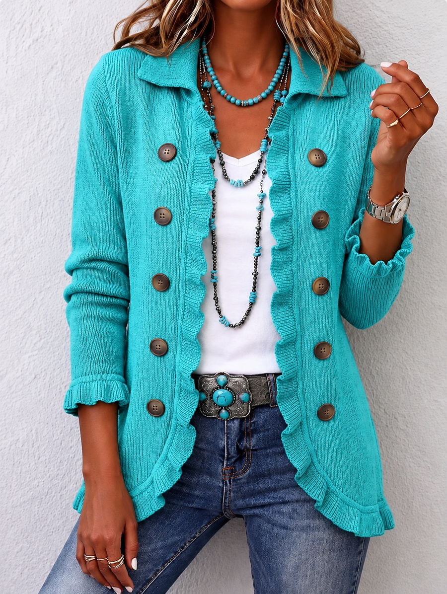 Maribel Turquoise Knit Cardigan