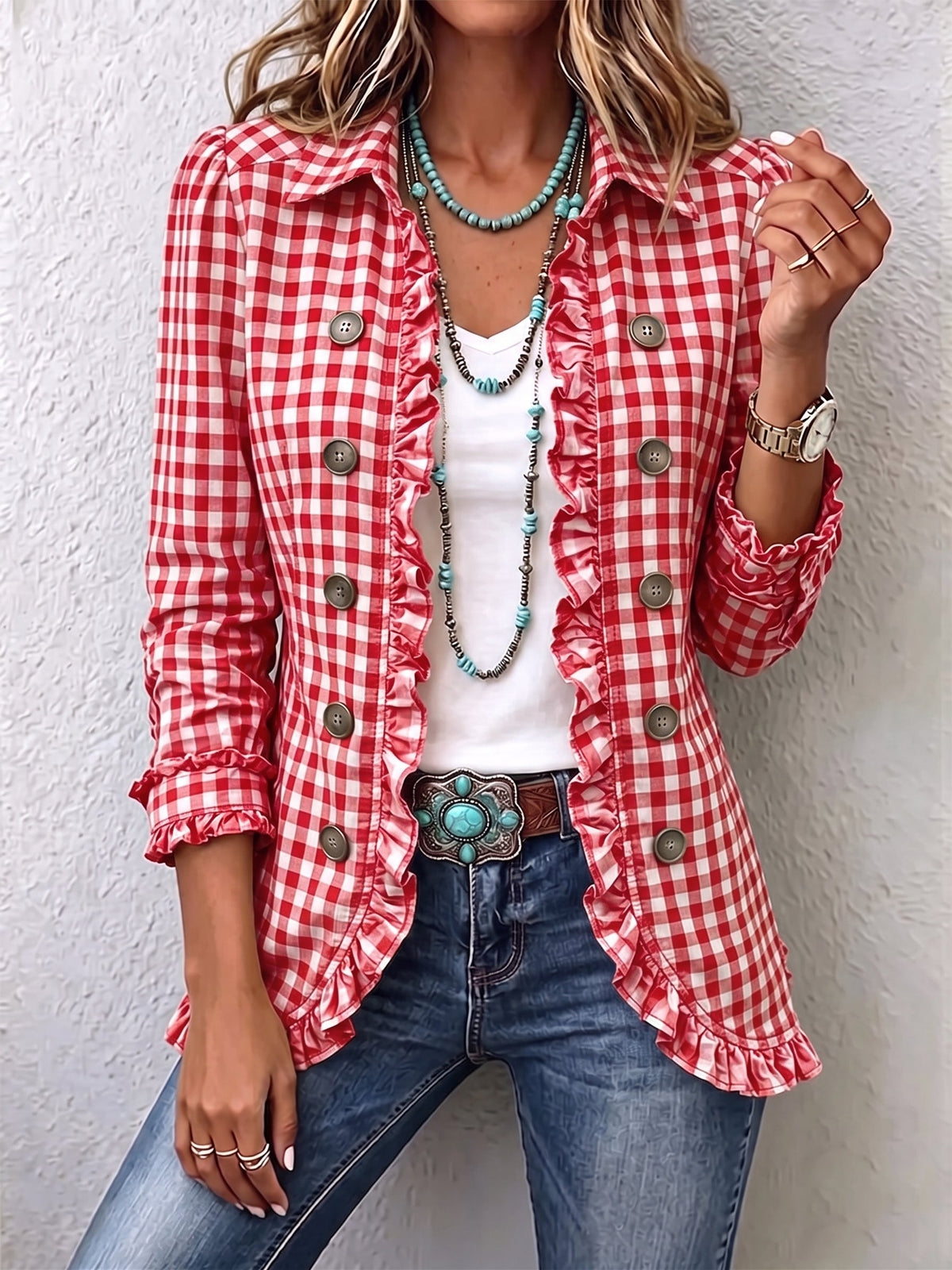 Purificación Gingham Jacket