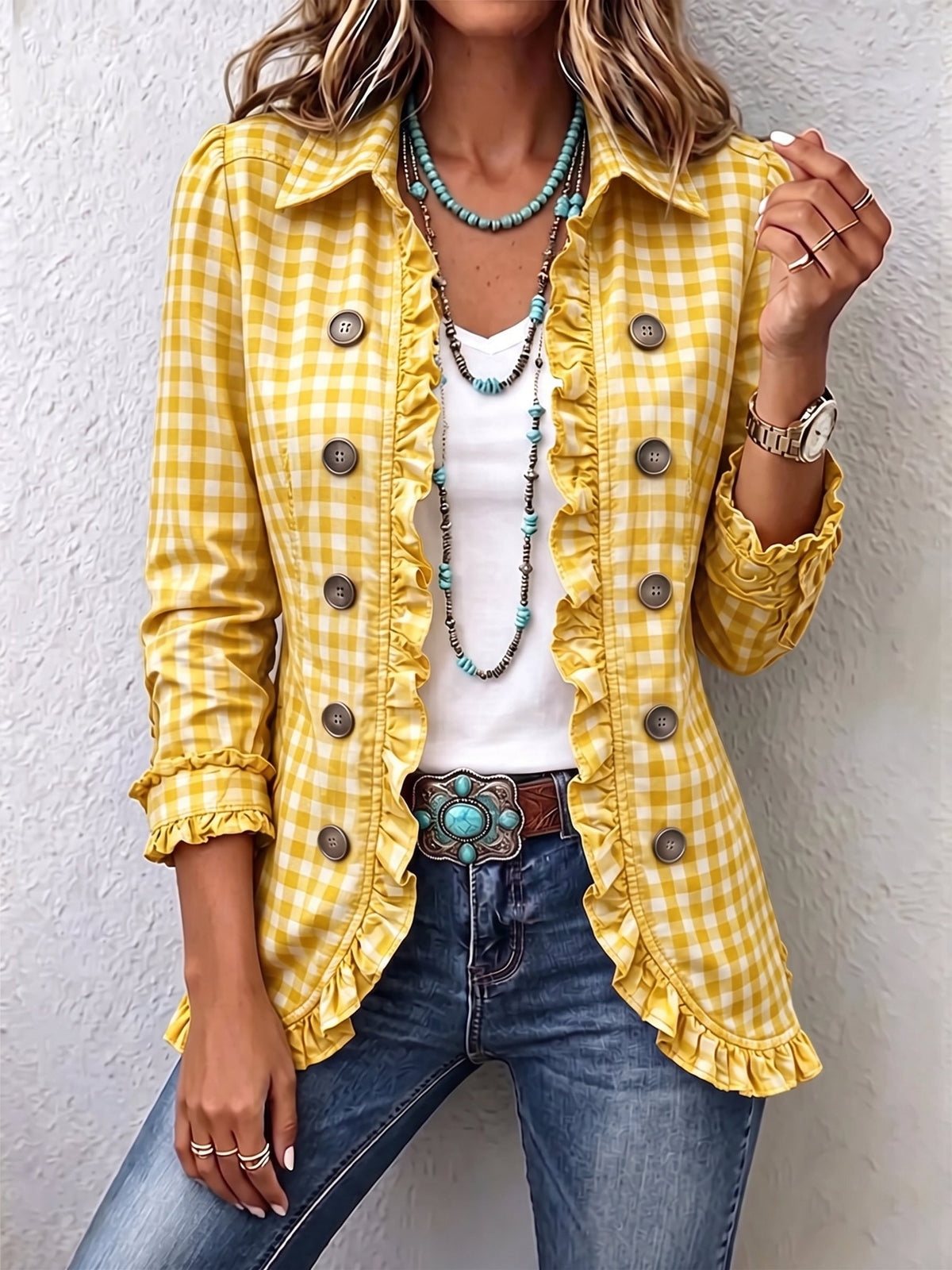 Purificación Gingham Jacket