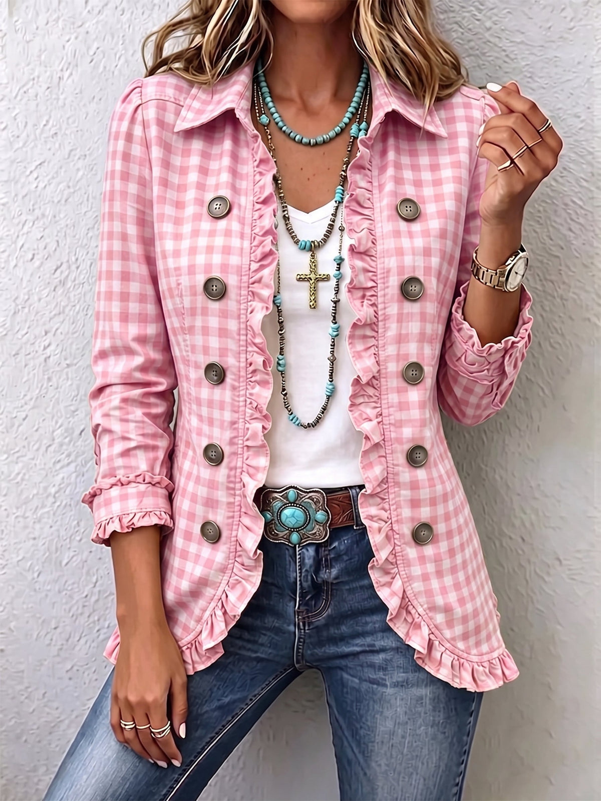 Purificación Gingham Jacket